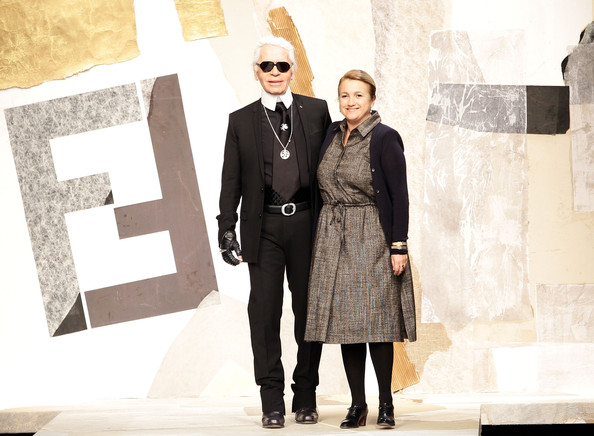 Karl Lagerfield and Sylvia Venturini portrait